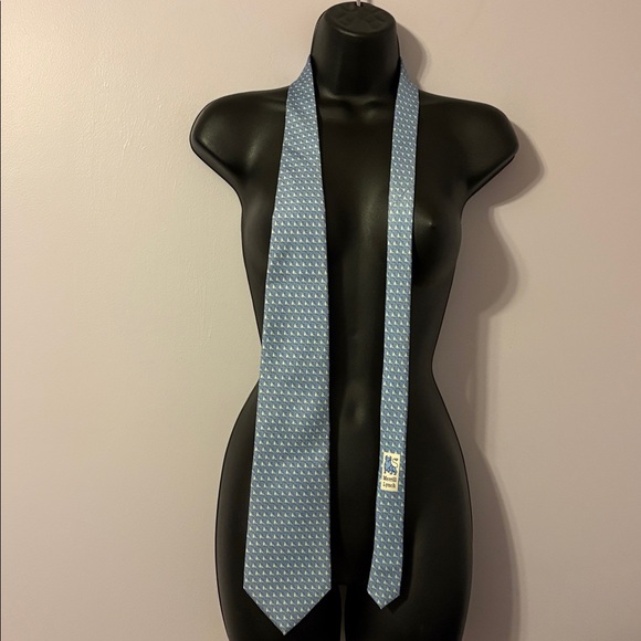 Vineyard Vines Custom Collections Merrill Lynch Logo Baby Blue Silk Necktie Tie - Picture 2 of 14